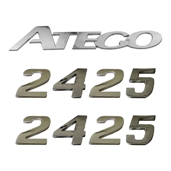 Jogo Emblema Adesivo Cromado Caminhão MB 2425 Atego