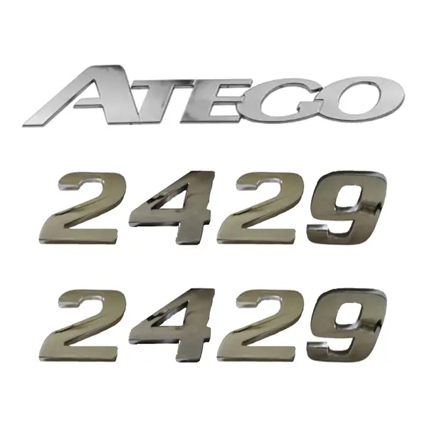 Jogo Emblema Adesivo Cromado Caminhão MB 2429 Atego