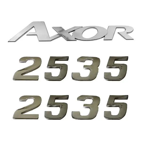 Jogo Emblema Adesivo Cromado Caminhão MB 2535 Axor