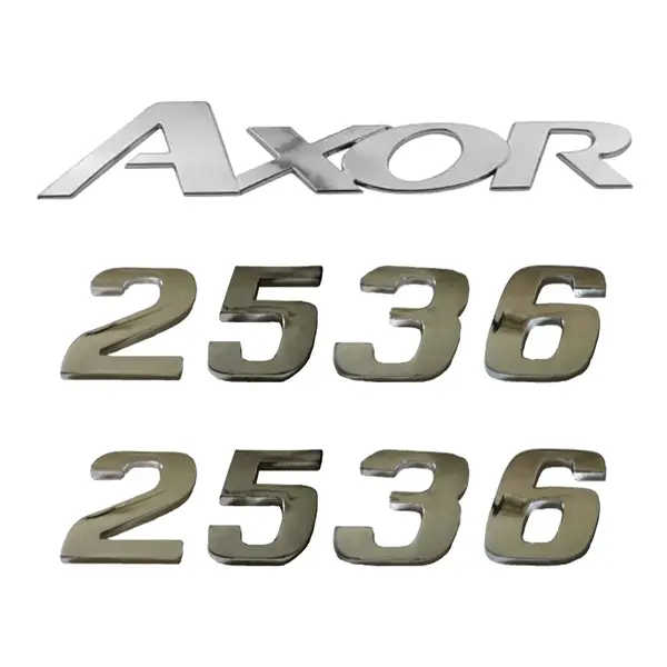 Jogo Emblema Adesivo Cromado Caminhão MB 2536 Axor