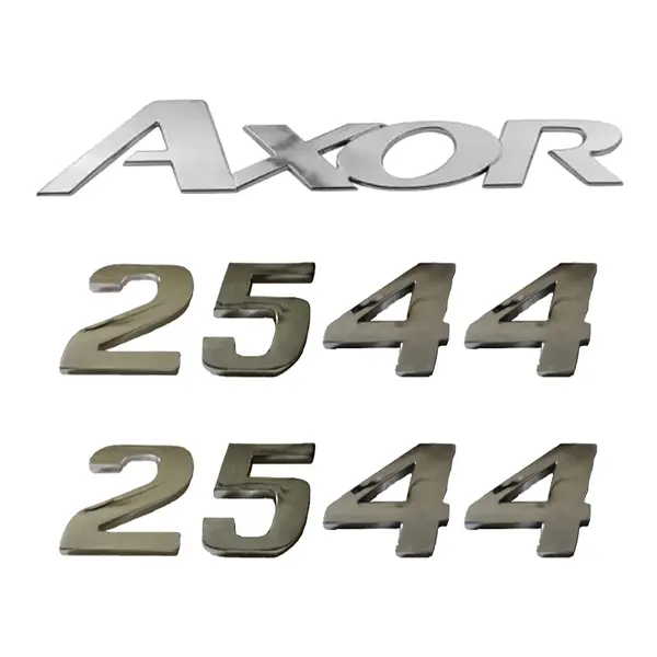 Jogo Emblema Adesivo Cromado Caminhão MB 2544 Axor
