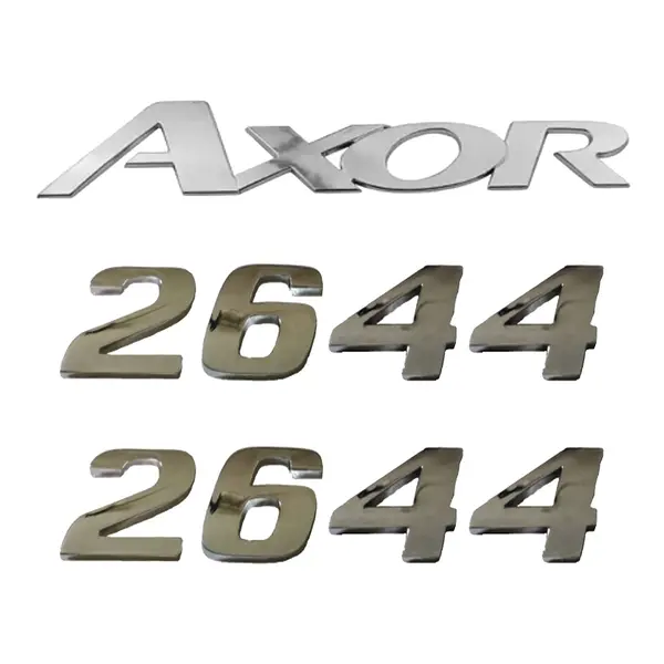 Jogo Emblema Adesivo Cromado Caminhão MB 2644 Axor