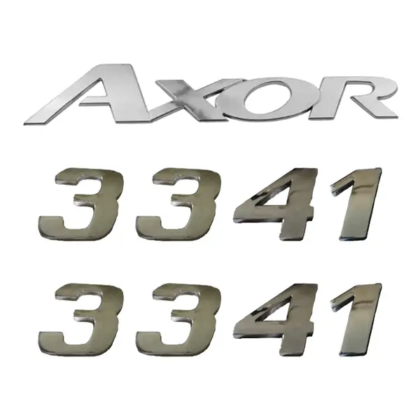 Jogo Emblema Adesivo Cromado Caminhão MB 3341 Axor