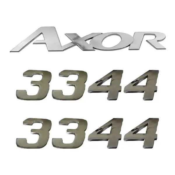 Jogo Emblema Adesivo Cromado Caminhão MB 3344 Axor