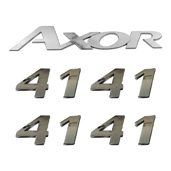 Jogo Emblema Adesivo Cromado Caminhão MB 4141 Axor