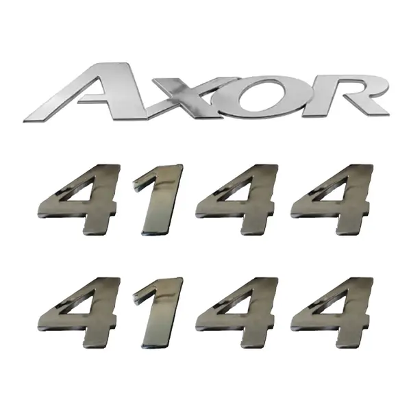 Jogo Emblema Adesivo Cromado Caminhão MB 4144 Axor