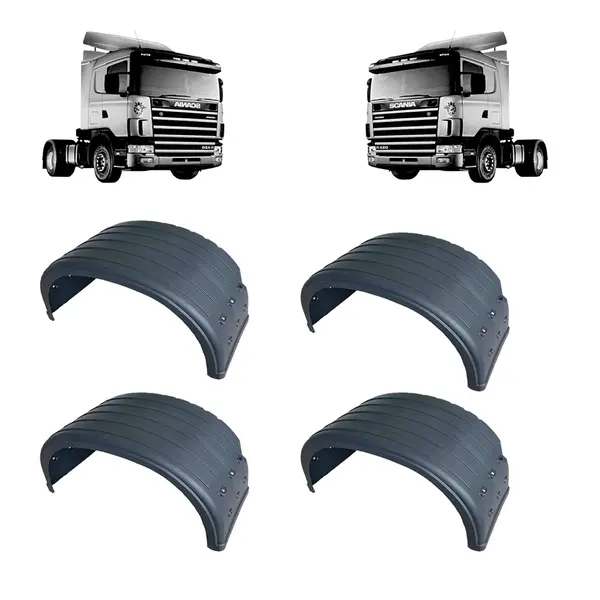 KIT 04 Paralama Traseiro Scania S4 S5 Textura Grafite 6MM