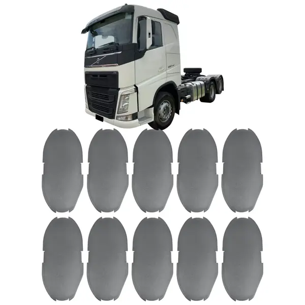 Kit 10 Tampa Suporte Meio Paralama para Caminhão Volvo FH 2015 - Resistência e Ajuste Perfeito