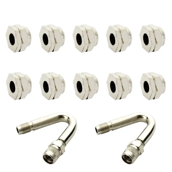 KIT 2 Bicos Curvo e 10 Porcas Cromada
