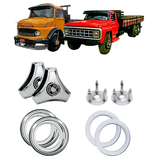 KIT 2 Calota 3 Pontas Aro 20 P/rodoar C/aro Faixa Suporte