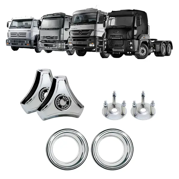 KIT 2 Calota 3 Pontas Aro 20 Rodoar Alta C/aro e Suporte