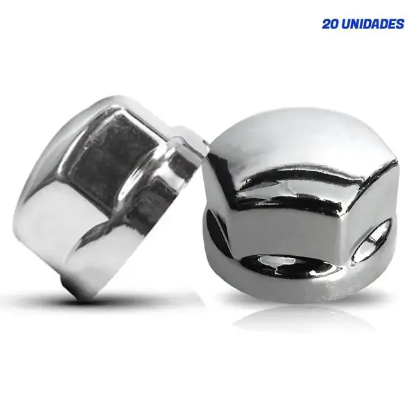 Kit 20 Capas de Porca Cromada Baixa 27mm para Chassi