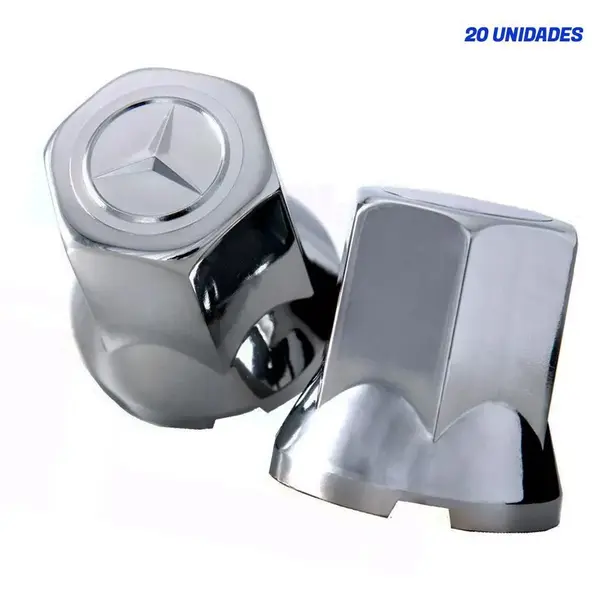Kit 20 Capas de Porca Cromadas Mercedes-Benz 32mm
