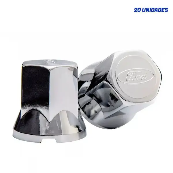 Kit 20 Capas Porca Cromada Ford 27mm