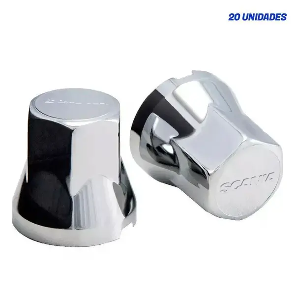 Kit 20 Capas Porca Cromada Scania Escrita 33mm