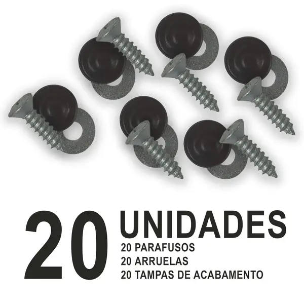 KIT 20 Parafuso Porta Fusca Brasilia Kombi c/ Tampa Plástica