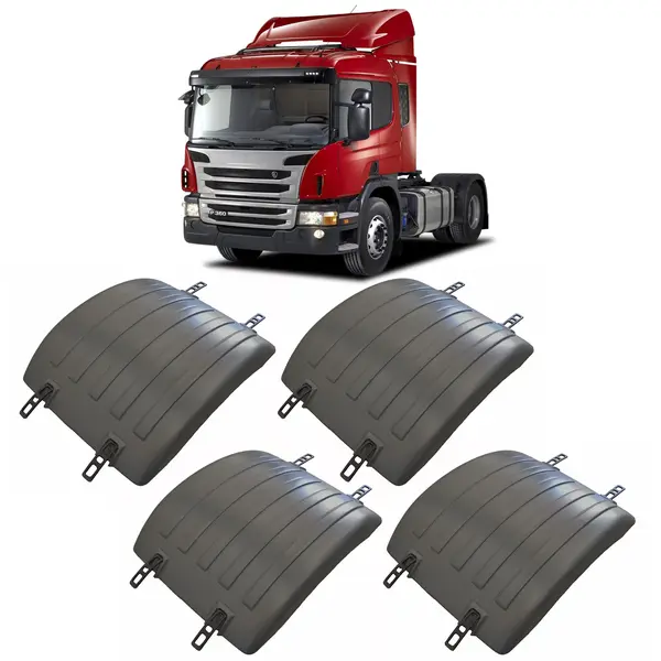 KIT 4 Centro Paralama Modelo Scania S5 Tripartido C/presilha