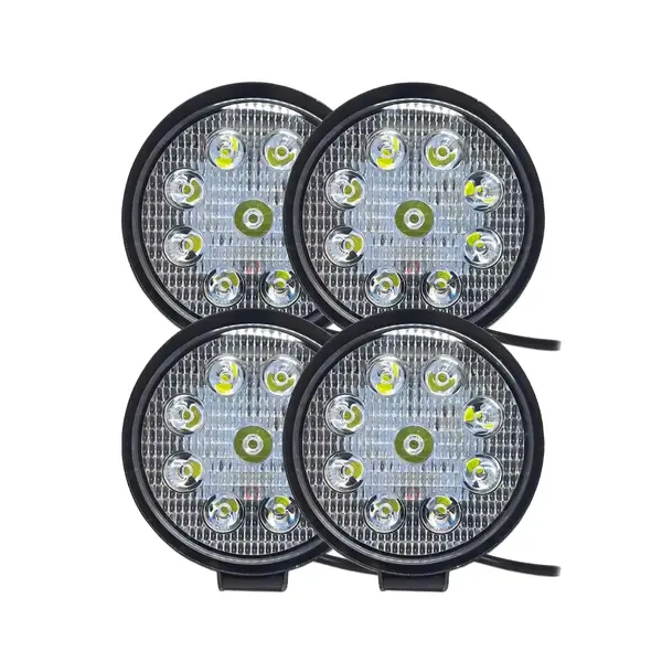 KIT 4 Farol Auxiliar LED Redondo Bivolt 27W