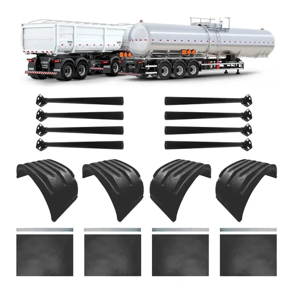 Kit 4 Paralama Carreta Tanque Reforçado C/suporte Parabarro