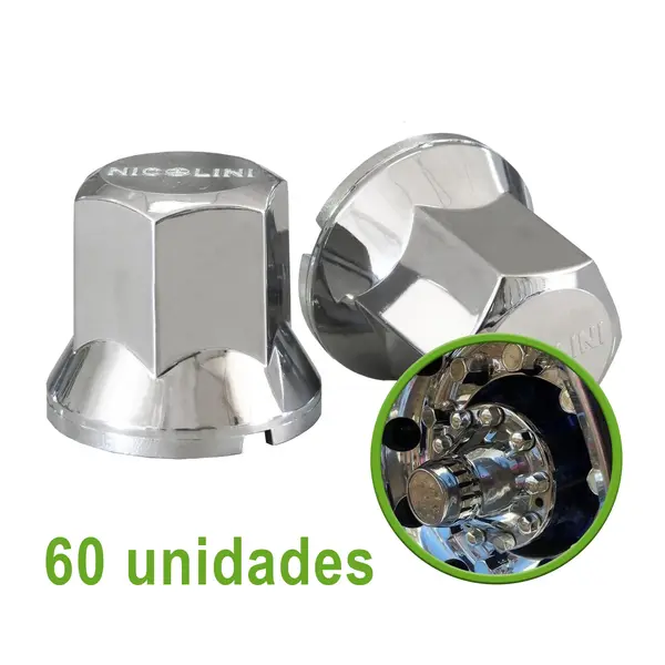 KIT 60 Capa Cromada para Porca 30 Mm