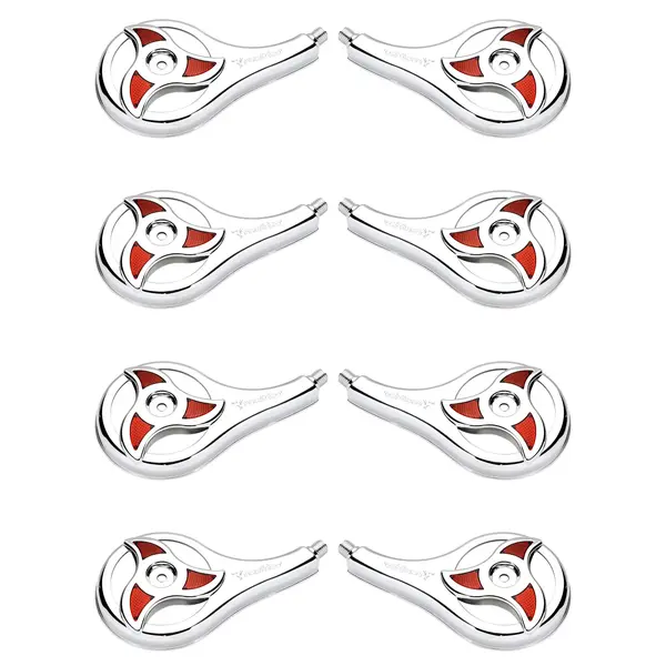 KIT 8 Calotas Rodo-ar Caminhão Elipse Vermelho Resfriar Plástico
