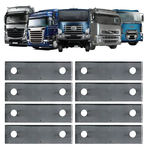 Kit 8 Chapinhas Abraçadeiras para Suporte Paralama Caminhão e Cavalo - Aço Resistente