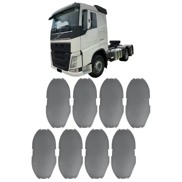 Kit 8 Peças Tampa Suporte Meio Paralama Caminhão Volvo FH 2015