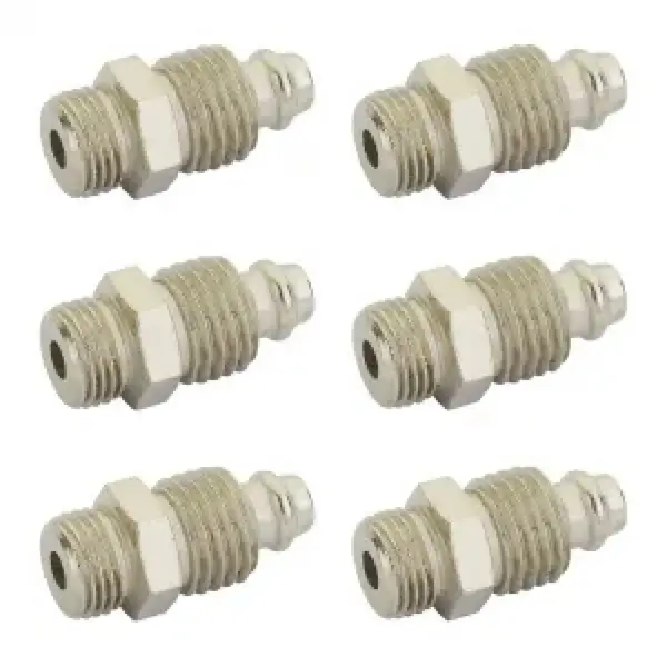 Kit Bico Conexão 1/8 e 7/16 sem Válvula Calibrador Rodoar 6 Peças