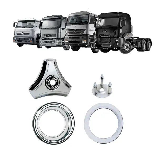 KIT Calota 3 Pontas Aro 20 P/rodoar Alta C/aro Faixa Sup.
