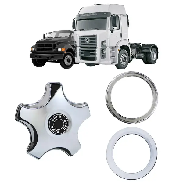 KIT Calota 5 Pontas Aro 20 22 Ford 14000 e VW C/aro Faixa