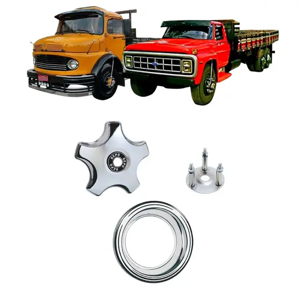 KIT Calota 5 Pontas Aro 20 P/rodoar Caminhão C/aro Suporte