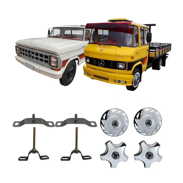 KIT Calota Aro 16 Caminhão MB 608 708 F4000 D40 com Suporte