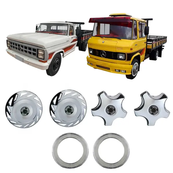 KIT Calota Aro 16 MB 608 709 F4000 c/ Aro Cromado s/ Suporte