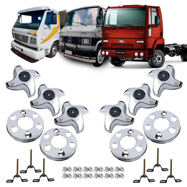 Kit Calota Aro 16 para Caminhões MB 608, VW 6.90 7.90, Cargo 712 814 - Durabilidade e Estilo