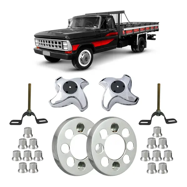 KIT Calota Caminhão Ford F4000 e D40 Aro 16 C/8 Furos
