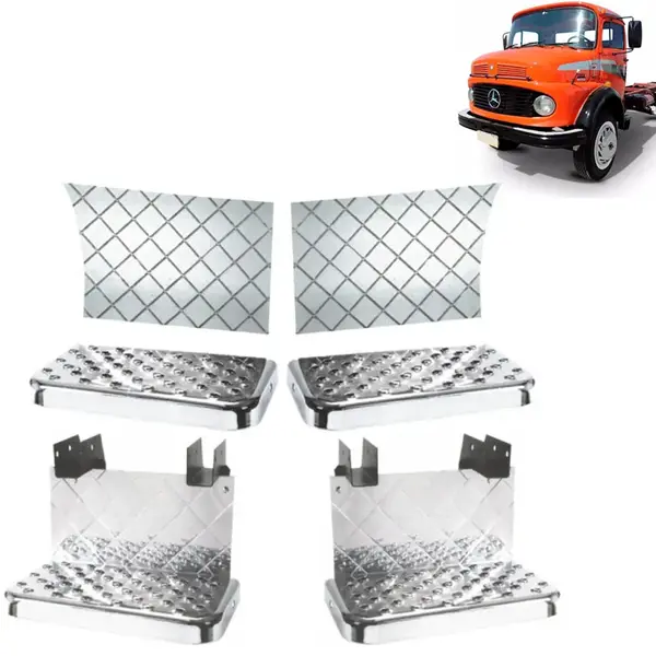 Kit Estribos Cromados para Caminhão MB 1113 1513 1313 1318…