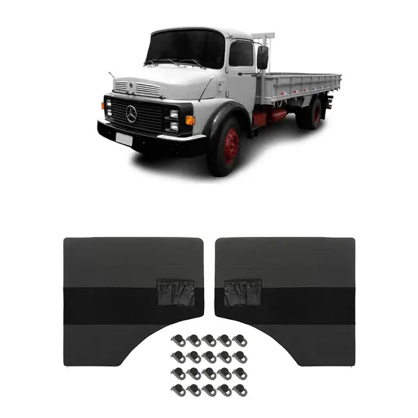 KIT Forro Porta MB 1113 1114 Cara Preta Veludo c/ Parafusos