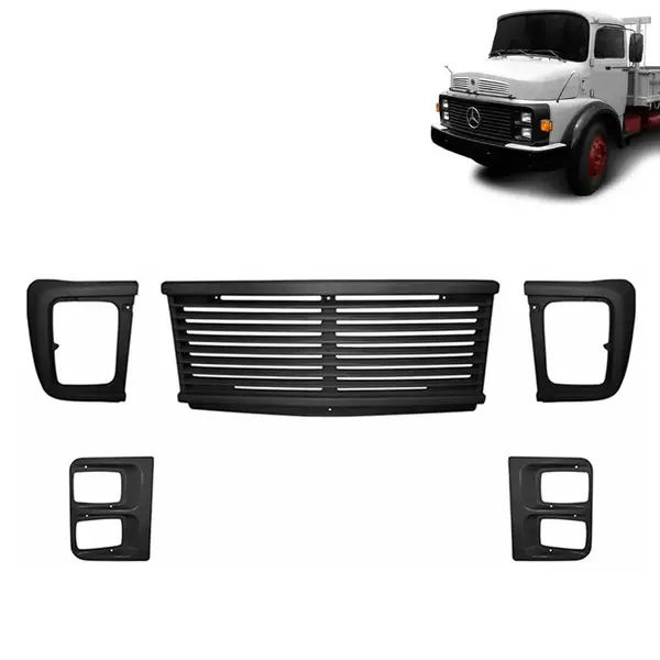 Kit Grade + Bojo Farol Caminhão MB 1113 / 1513 / 1313 / 1519 Cara Preta