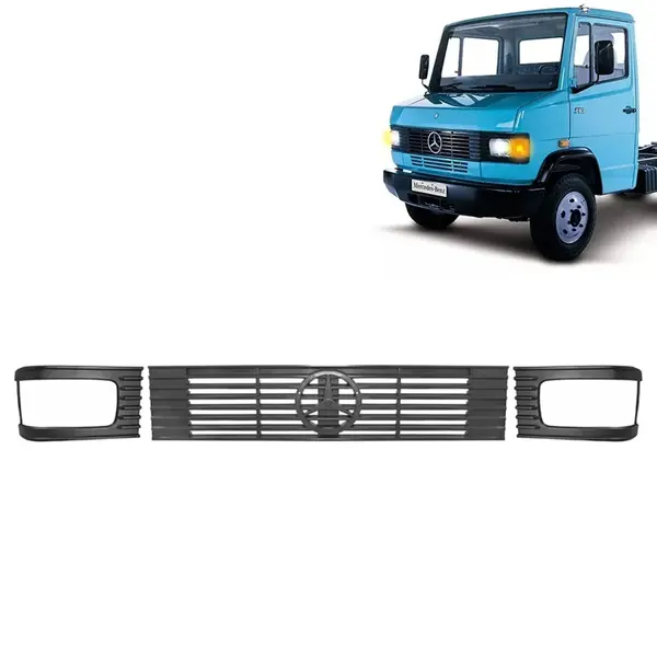 Kit Grade Frontal + Moldura Farol para Caminhão MB 709 / 710 / 712 / 912 / 914 / 1114