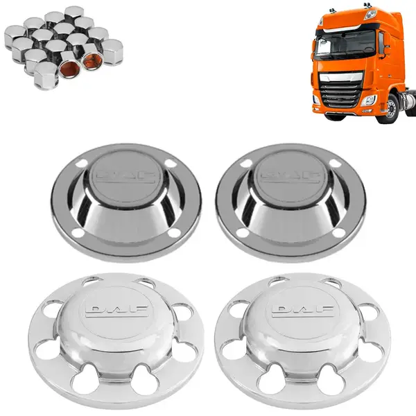 Kit Sobre Tampa Cubo Cromada para Caminhão DAF CF / XF 4×2