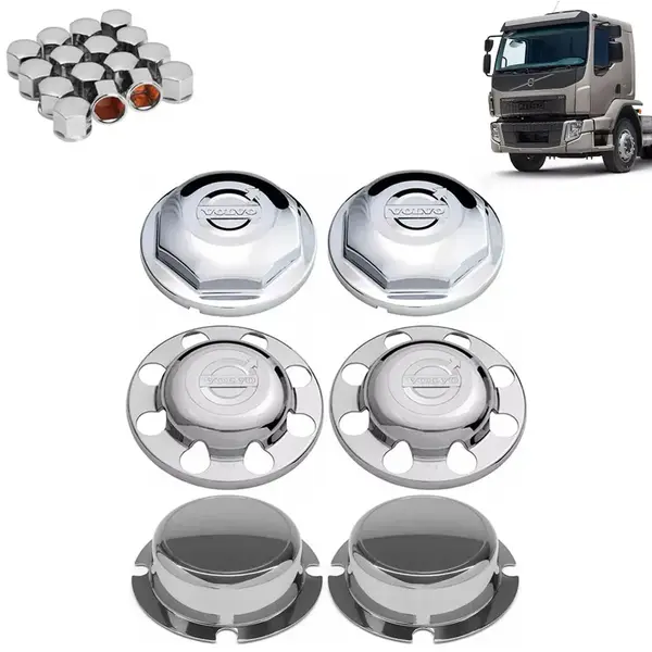 Kit Sobre Tampa Cubo Cromada para Caminhão Volvo VM 6×2
