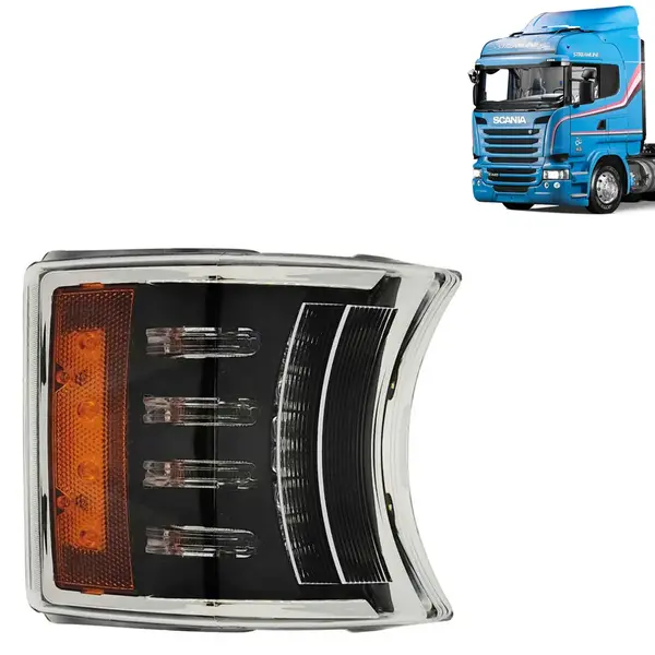 Lanterna Dianteira Pisca LED para Caminhão Scania S5 / S6 Edition V8