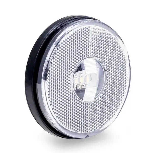 Lanterna Lateral Carreta LED Cristal 85mm 12V 24V sem Suporte
