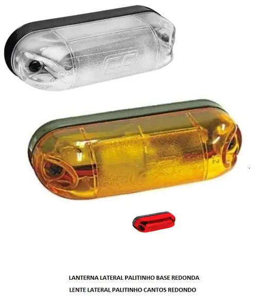 Lanterna Lateral Palitinho Base Redonda Cristal