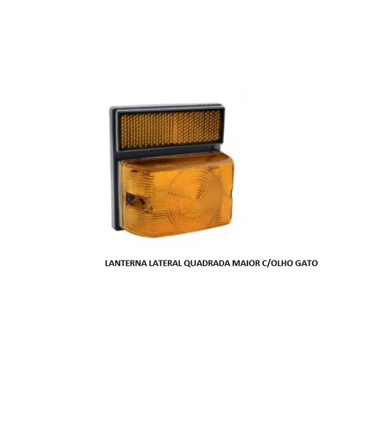 Lanterna Lateral Quadrada Maior C/olho Gato Amarela