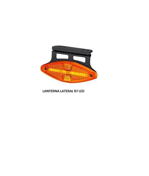 Lanterna Lateral R7 LED C/suporte Amarela Conector Bivolt SS2056.2