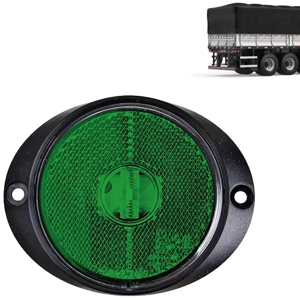 Lanterna Peito Carreta LED Universal Verde 12v / 24v