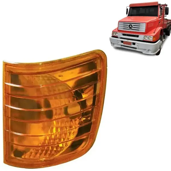 Lanterna Pisca Lente Lisa para Caminhão MB 1620 / 1935 / 1618 / 1938ls Laranja Lado Esquerdo