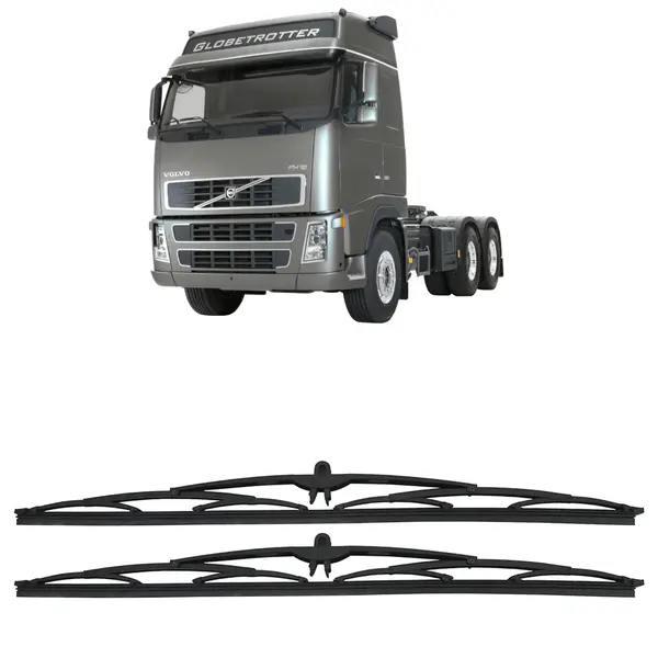 Palheta Limpador Parabrisa para Caminhão Volvo FH - Par 2 Peças com Sistema Gancho