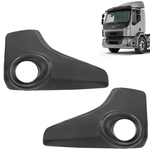 Par Acabamento Para-Choque para Volvo VM 2014 á 2019 Com abertura para Farolete